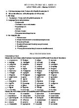 Đề cương ôn học kì 2 môn Tiếng Anh Khối 10 - Năm học 2018-2019
